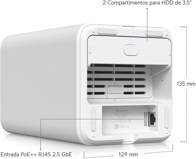 Ubiquiti NAS System UNAS-2 2 trays 3.5" White - Image 8
