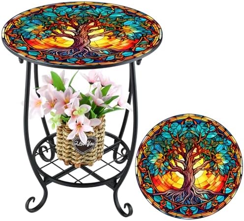 Cinnvoice Outdoor Side Table Small End Patio Porch Table by QinYee