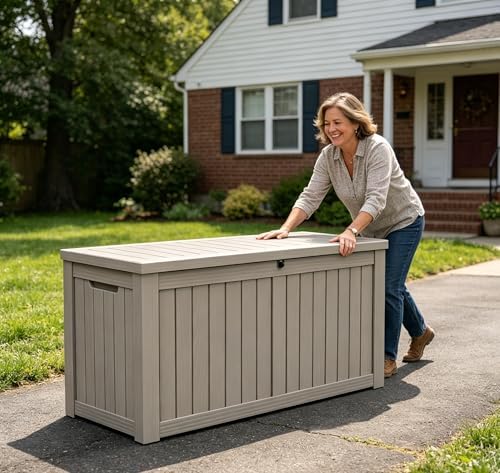 LAUSAINT HOME 180 Gallon Resin Deck Box, Package Delivery Box - Image 7