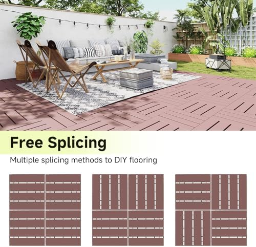 Rovibek 44 PCS Interlocking Deck Tiles, All Weather Patio Tiles - Image 7