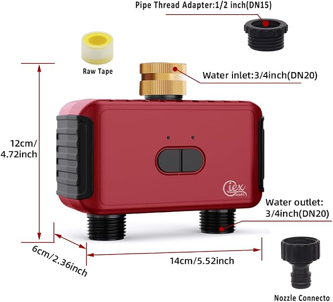 GIEX ZIGBEE 2-Zone Sprinkler Timer GX-03, Smart Irrigation Garden Hose Watering - Image 7