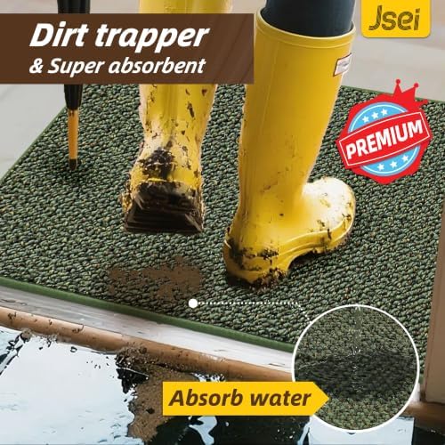 JSEI Dirt Trapper Door Mat 32" x 48", Non-Slip Washable Doormats - Image 4