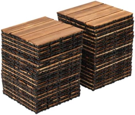 36 PCS Hardwood Interlocking Patio Deck Tiles, Porch & Poolside by Unknown