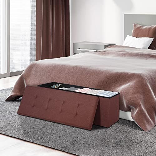 SUPER DEAL 43 Inches Foldable Storage Ottoman Bench - Image 2