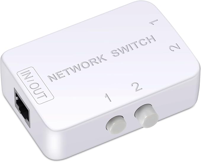 2 Ports Network Switch Splitter Selector RJ45 Network Switch 2x1 Ethernet RJ45 by Unknown