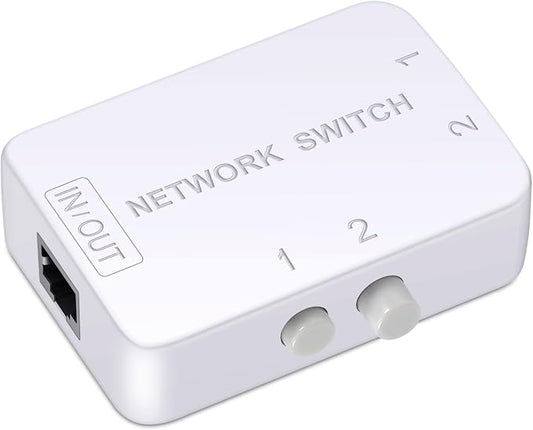 2 Ports Network Switch Splitter Selector RJ45 Network Switch 2x1 Ethernet RJ45 by Unknown