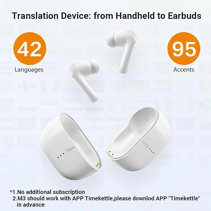 Timekettle M3 3-in-1 Language Translator Earbuds, Real-Time Translation in 43 - Image 2