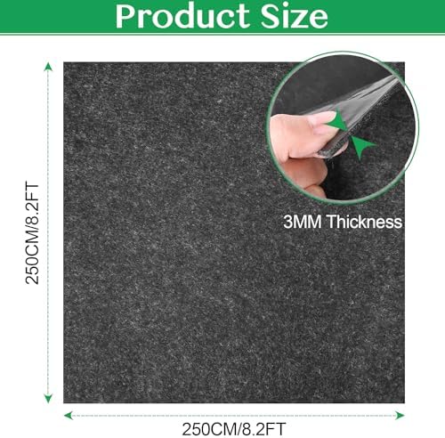 ToLanbbt Outdoor Storage Shed Floor Mat, 8.2 x 8.2 FT Waterproof Carport Mat - Image 2