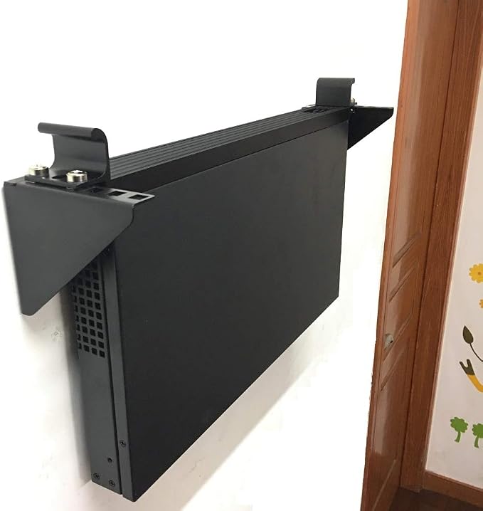 1U Steel Vertical Wall Mount Rack and Horizontal Under Desk PC Mount Bracket - Image 3