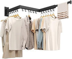 Wall Mounted Tri-Fold Clothes Drying Rack, Heavy Duty Collapsible Laundry by CHAHUANV