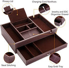 Baoyun Valet Tray for Men, 2 Layers Nightstand Organizers for Men and Women - Image 4
