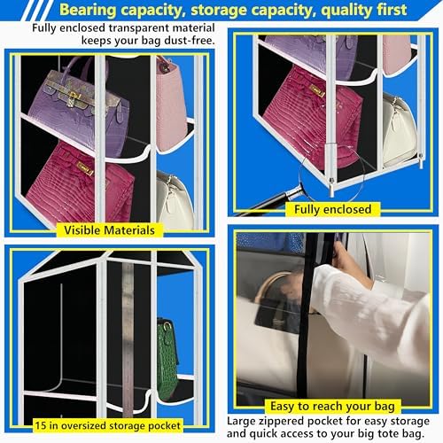 Purse Organizer for Closet, Heavy Duty Hanging Handbag Storage - Image 4