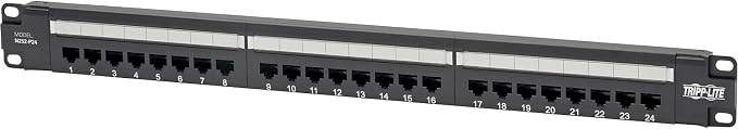 Eaton Tripp Lite Cat6 24-Port PoE+ Patch Panel, RJ45 Ethernet, 1U Rackmount by TrippLite