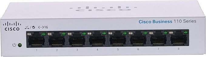 Cisco Business CBS110-8T-D Unmanaged Switch | 8 Port GE | Desktop | Ext PS | by Cisco