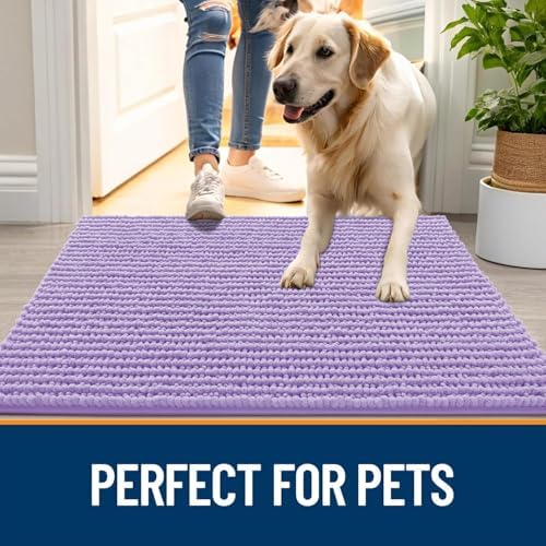 OLANLY Dog Door Mat for Muddy Paws 59x24, Extra Absorbent Chenille Mud Mat - Image 6