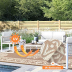 Yamaziot 5x8Ft Outdoor Rug Waterproof Plastic Straw Patio Rug - Image 3