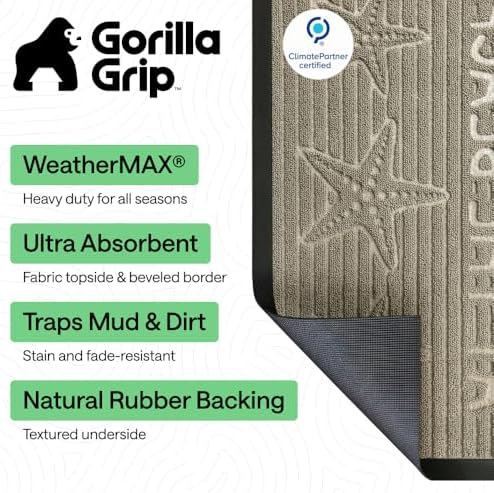 GORILLA GRIP WeatherMAX Door Mat, Indoor Outdoor Use - Image 2