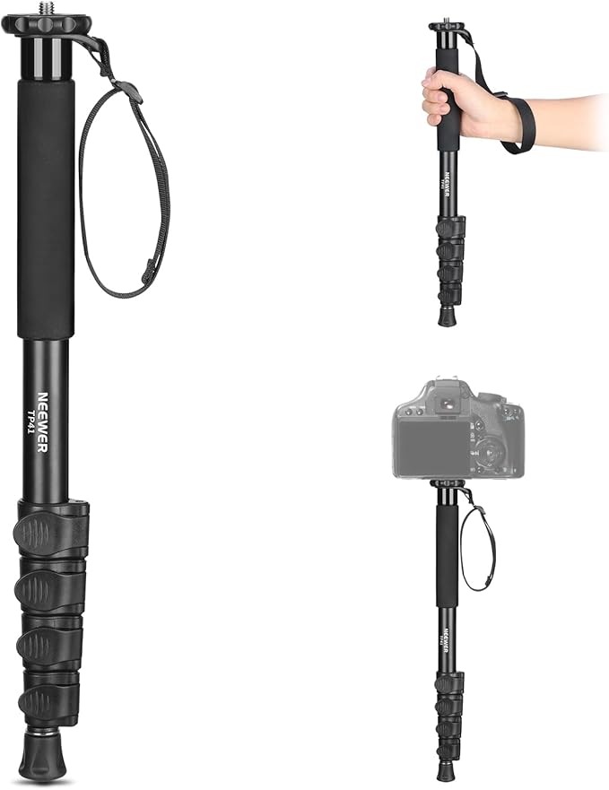 NEEWER 61"/155cm Camera Monopod Stand, Aluminum Alloy Portable Travel Video by Neewer