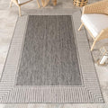 nuLOOM Asha Grey Bordered Power Loomed Indoor/Outdoor Area Rug by nuLOOM