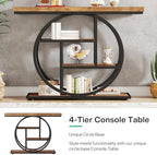 Tribesigns 41.3" Console Table, Industrial 4-Tier Sofa Table Entryway Table - Image 6