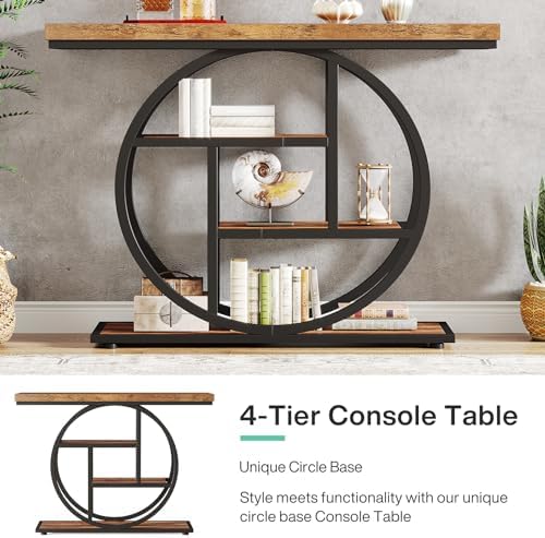 Tribesigns 41.3" Console Table, Industrial 4-Tier Sofa Table Entryway Table - Image 6