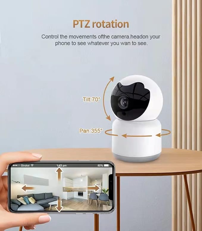Home Security Camera, Tuya 3MP Indoor Pan-Tilt Smart Camera - Image 2