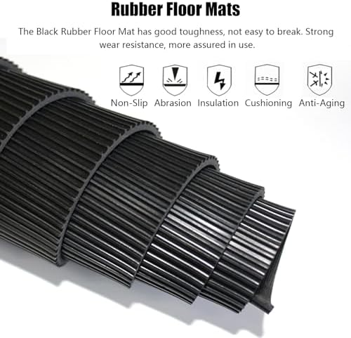 Outdoor Rubber Floor mats for Patio Waterproof, Commercial Home Gym Non Slip - Image 4