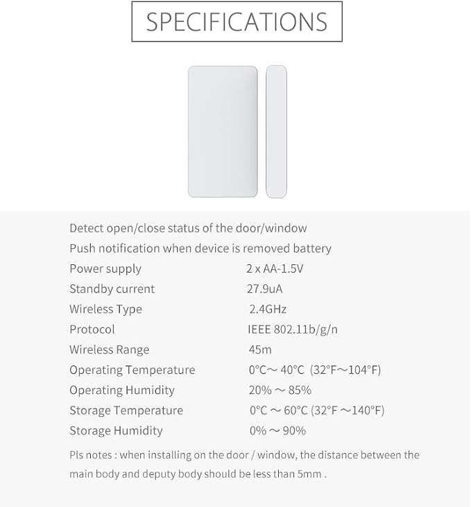 Mini Door Sensor, Wireless Door Window Sensor - Image 8
