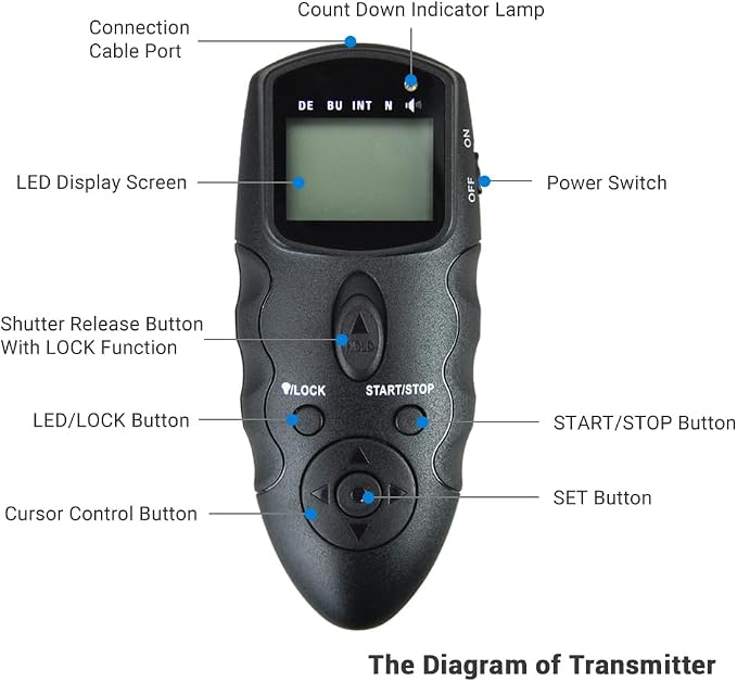 JJC Wireless Intervalometer Timer Remote Control Shutter Release - Image 2