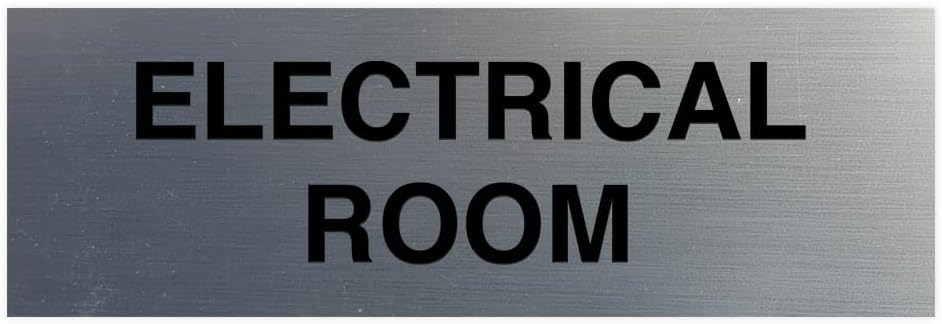 All Quality Basic Electrical Room Sign | Durable Construction | Building Safety - Silver - Medium (5 Pack)