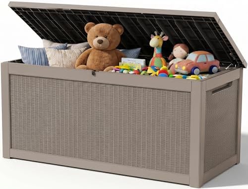 Outdoor Storage Box, 380 Gallon Waterproof Resin Deck Box by ATMELT