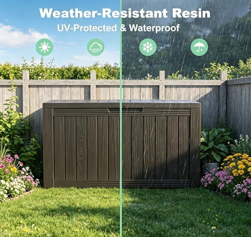 LAUSAINT HOME 120 Gallon Resin Deck Box, Package Delivery Box - Image 5