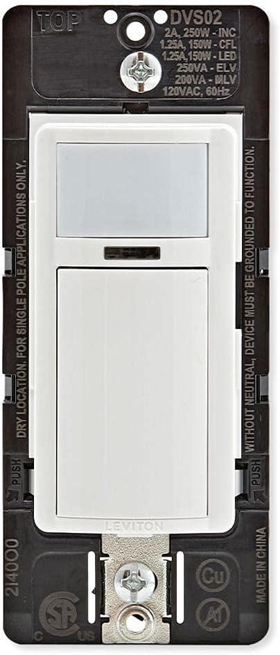 Leviton Decora Vacancy Motion Sensor In-Wall Switch, Single Pole - Image 3