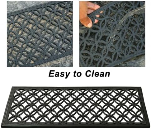 Stair Treads — 6 Pack 10x30 inch Lattice Links Rubber Stair Mats - Image 7