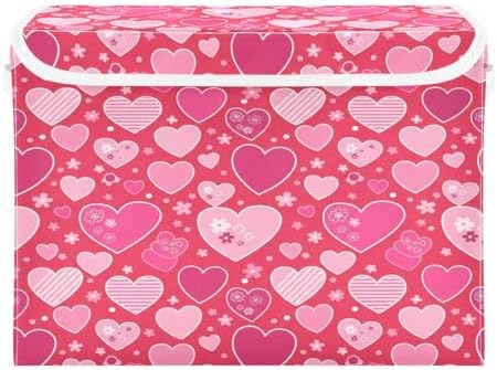 Bolaz Valentines Red Heart Flower Florals Storage Bins - Image 2