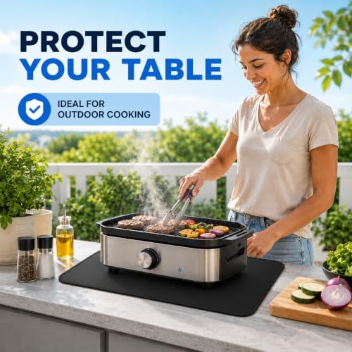 Heat Resistant Grill Mat for Countertop, 2 Pack Waterproof BBQ Mat for Table - Image 2