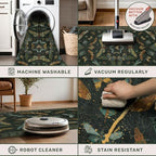 3x8 Dark Green Long Hallway Runner Rug - 8ft Washable Non Skid Wide Runner Rugs - Image 4