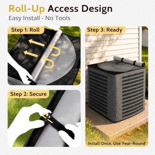 COSFLY 2 in 1 AC Covers for Outside Units, Full Mesh 28”W x 28”D x 32”H - Image 7