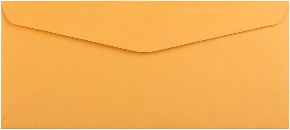 JAM PAPER #10 Business Commercial Envelopes - 4 1/8 x 9 1/2 - Brown Kraft Manila - Bulk 1000/Carton