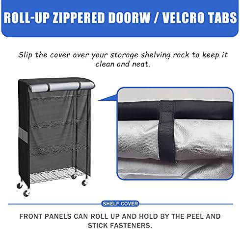 Wire Shelf Cover 60x24x72 Heavy Duty 600D Waterproof Dustproof Zipper Cover - Image 5