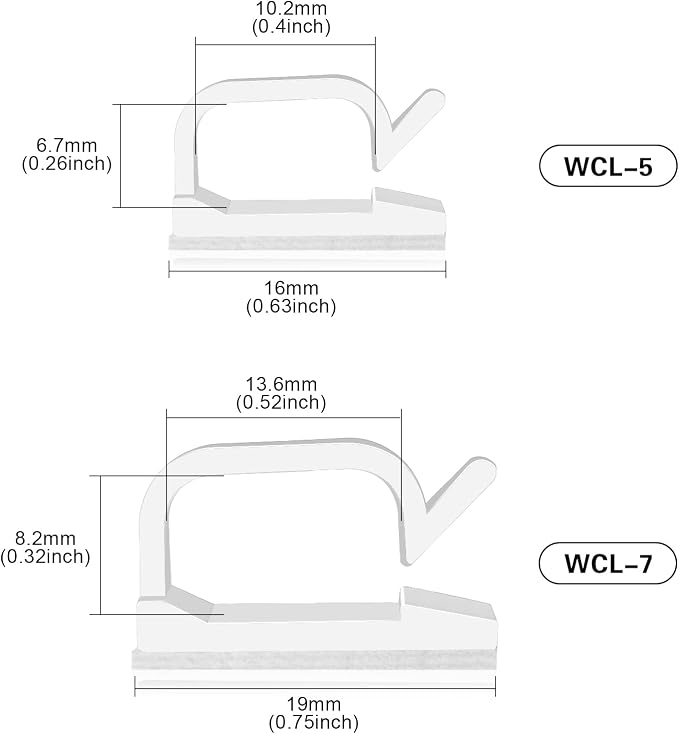 XHF 3/4” Adhesive Cable Wire Clips White 60PCS, Cable Staples Outdoor Cable - Image 2