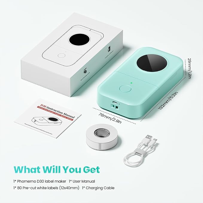 Phomemo Label Maker, D30 Portable Bluetooth Label Maker Machine - Image 8