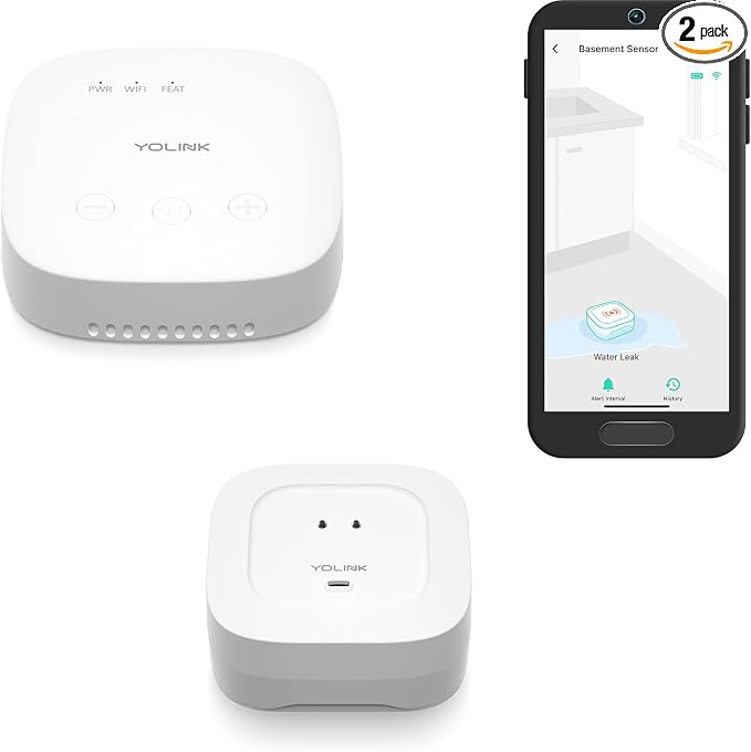YoLink Smart Home Starter Kit: SpeakerHub & Water Leak Sensor 4 by YoLink