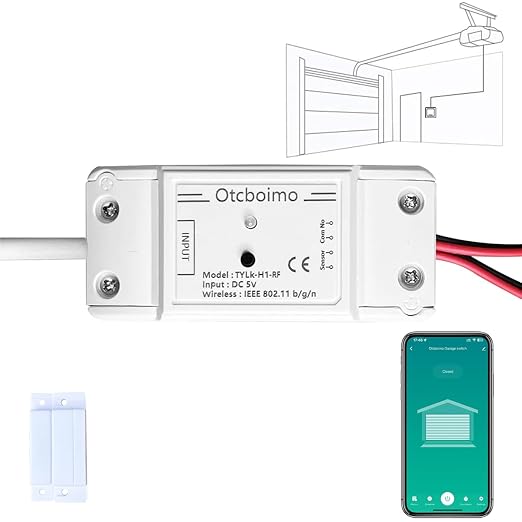 WiFi Smart Garage Door Opener, Universal WiFi Remote Controller, Door Left Open by Otcboimo