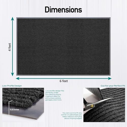 LuxUrux 4x6 Ft Premium Rubber Door Mat – Elegant Heavy Duty Waterproof Entrance - Image 2