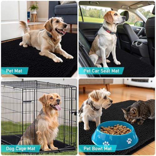 OLANLY Dog Door Mat for Muddy Paws 50x30, Super Absorbent Chenille Mud Mat - Image 7