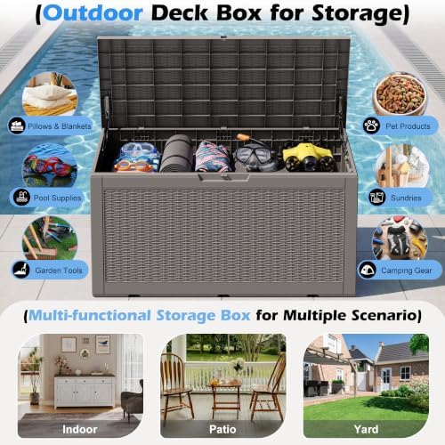 Outdoor Storage Box Waterproof, 100 Gallon Deck Box - Image 3