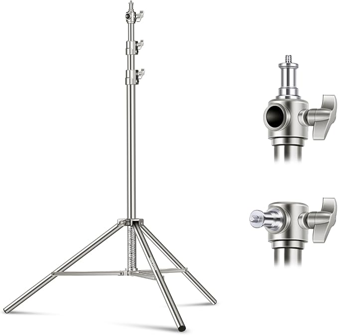 NEEWER 79"/2m Stainless Steel Light Stand, Spring Cushioned Heavy Duty by Neewer