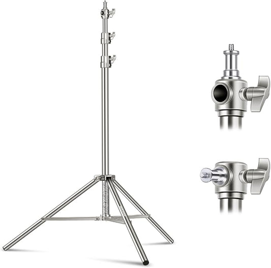 NEEWER 79"/2m Stainless Steel Light Stand, Spring Cushioned Heavy Duty by Neewer