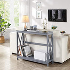Yaheetech Narrow Entryway Console Table, 2-Tier X-Frame Storage Shelf - Image 4